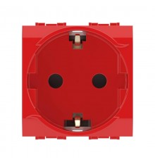 Розетка со шторками з/к 2мод. 16А IP20 красная Brava  76482R  DKC