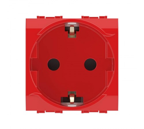 Розетка со шторками з/к 2мод. 16А IP20 красная Brava  76482R  DKC