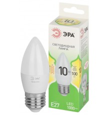 Лампа светодиодная  GREEN LINE LED B35-10W-830-E27 GL E27 10 Вт свеча теплый свет  Б0067097  ЭРА