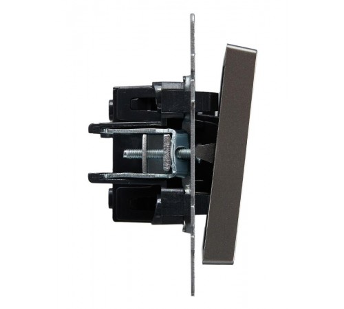 BRITE Выключатель 1-клавишный проходной 10А ВС10-1-6-БрС сталь  BR-V12-0-10-K46  IEK