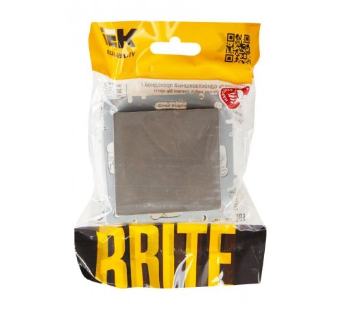 BRITE Выключатель 1-клавишный проходной 10А ВС10-1-6-БрС сталь  BR-V12-0-10-K46  IEK