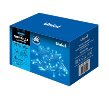 Гирлянда светодиодная  с эффектом мерцания  ULD-S1000-120/TWK BLUE IP67   10м. соед. 120 диодов. синий свет. шнур белый  UL-00001352  Uniel