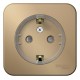 Blanca Титан О/У с изолирующей пластиной Титан Розетка с заземлением со шторками, (компакт) 16А, 250В  BLNRA111114  SE