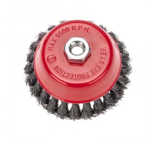 Щетка чашечная для УШМ крученая стальная проволока 125 мм М14  KR-91-1235  Kranz