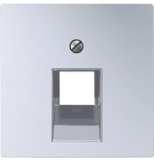 Крышка для одинарных телефонных и компьютерных розеток (UAE), фиксация винтом; дюропласт; алюминий; A500  A569-1PLUAAL  Jung
