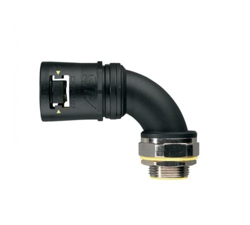 Фитинг AT54/M63/CS90/BLY, 90°, РА66/никел.латунь/эласт., черный/желтый, резьба M63, d54, 1 шт. в пачке  7TCA296170R0784  ABB