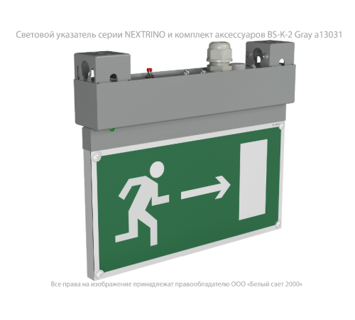 Световой указатель LED BS-NEXTRINO-73-S1-INEXI2 Gray постоянный IP40  а15511  Белый свет