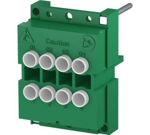 Разъем FIC-2/4-R для токовых цепей, монтаж в стойку, для установки контактов BRE-C, 2 ряда по 4 полюса  1SNA166529R2000  TE