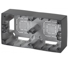 12-6102-05 ЭРА Коробка наклад. монтажа 2 поста, Эра12, антрацит  Б0043174  ЭРА