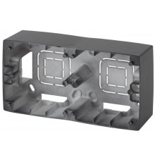 12-6102-05 ЭРА Коробка наклад. монтажа 2 поста, Эра12, антрацит  Б0043174  ЭРА