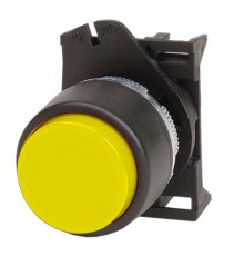 Кнопка выпуклая прозрачная без фиксации,  желтая  ABDLR3  DKC