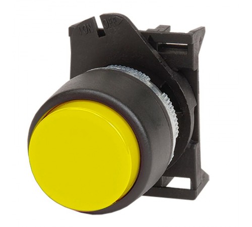 Кнопка выпуклая прозрачная без фиксации,  желтая  ABDLR3  DKC