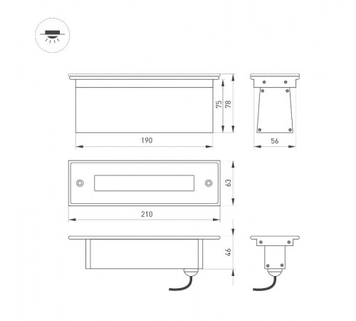 Светильник LTD-LINE-TILT-S210-8W Day4000 (SL, 120 deg, 230V) (Arlight, IP67 Металл, 3 года)  034827  Arlight