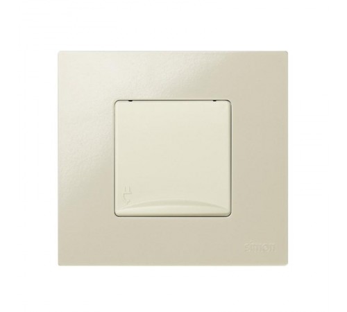 Simon 27 Розетка двухполюсная с/з с откидной крышкой, IP40, с защитными шторками, широкий модуль, S  27490-32  Simon