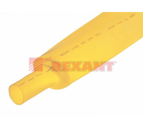 Термоусадочная трубка 40,0/20,0 мм, желтая, упаковка 10 шт. по 1 м  24-0002  REXANT