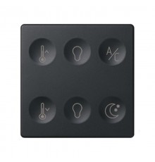 Сенсорный 6-кл выключатель с тематической маркировкой Т3, графит  8000665-038  Simon