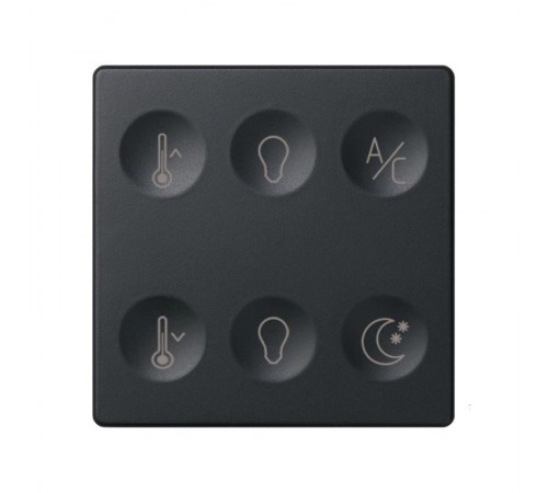 Сенсорный 6-кл выключатель с тематической маркировкой Т3, графит  8000665-038  Simon