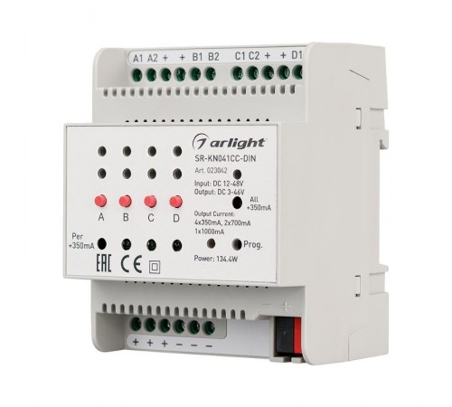 Контроллер тока SR-KN041CC-DIN (12-48V, 4x350/700mA)  023042  Arlight