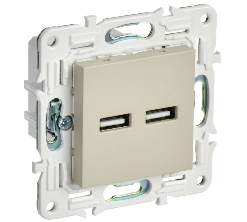 SKANDY Розетка USB A+A 3,1А SK-R15B бежевый  SK-U21-D31-K10  IEK