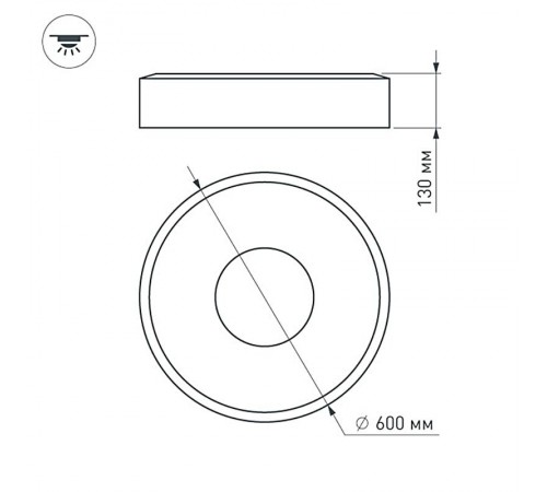 Светильник SP-TOR-RING-SURFACE-R600-42W Warm3000 (WH, 120 deg)  022137(1)  Arlight