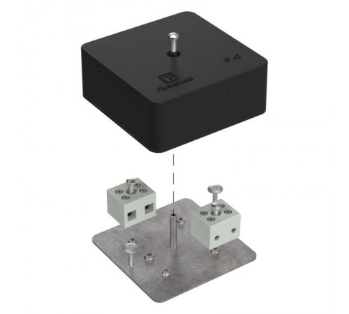 Коробка огнестойкая для кабель-канала 40-0450-FR6.0-4 Е15-Е120 RAL9005 75х75х30 (87 шт/кор) черная  40-0450-9005-FR6.0-4  Промрукав