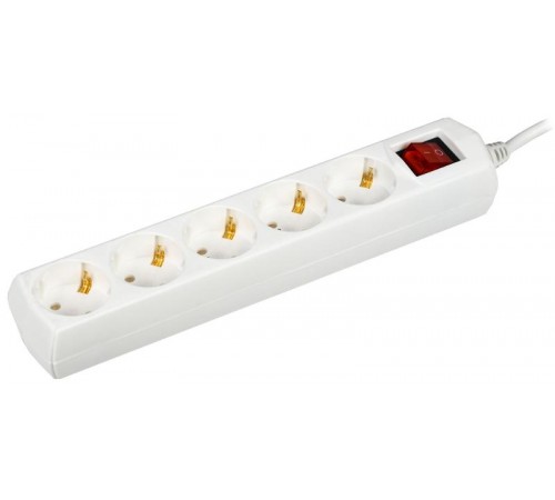 Удлинитель У05В 5 мест 2P+PE/5м 3х1мм2 10А/250В   WYP10-10-05-05-ZK-G  GENERICA