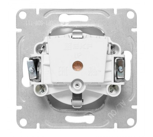 Механизм розетки, 16А, с заземлением, со шторками, белый Эпика EKF  UP1-SOW-111  EKF