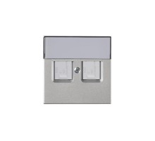 Накладка телекоммуникационной розетки, Impressivo, алюминий  1819DC-83   2TKA00001110  ABB