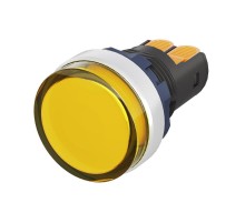 Сигнальный индикатор со встроенным диодом 9-24В, желтый, алюминий, зажим Plug-In  M22L-F24YAP  DKC