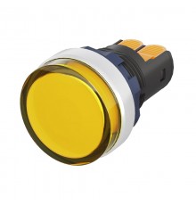 Сигнальный индикатор со встроенным диодом 9-24В, желтый, алюминий, зажим Plug-In  M22L-F24YAP  DKC