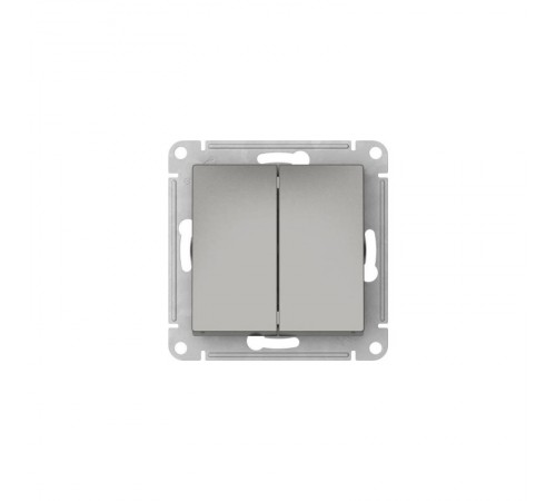 AtlasDesign Сталь Выключатель 2-клавишный, сх.5, 10АХ, механизм, быстрозажимные клеммы  ATN000951S  SE