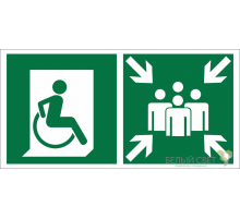 Знак безопасности BL-2010B.E74"Пункт (место) сбора для МГН (безоп. зона МГН)"  a18525  Белый свет