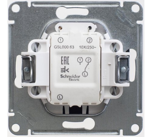 Glossa Антрацит Переключатель 1-клавишный с подсветкой сх.6а, 10АХ  GSL000763  SE