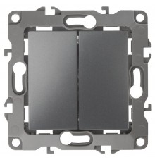 Переключатель двойной 12-1106-12 10АХ-250В,  графит  Б0019295  ЭРА