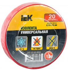 Изолента 0,13х15 мм красная 20 метров   UIZ-13-10-K04  IEK