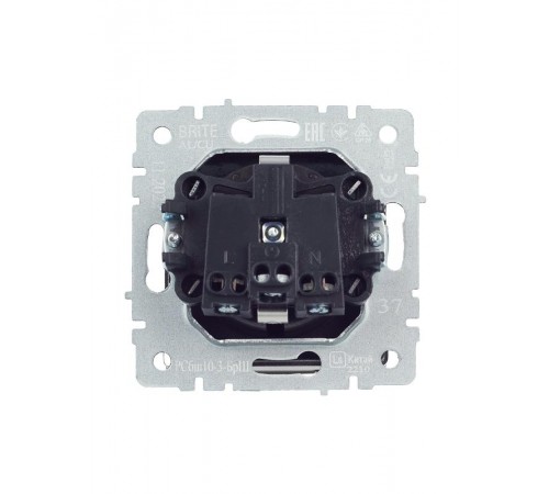 BRITE Розетка с заземлением со шторками с крышкой 16А IP20 РСбш10-3-БрШ шампань   BR-R16-16-K37  IEK