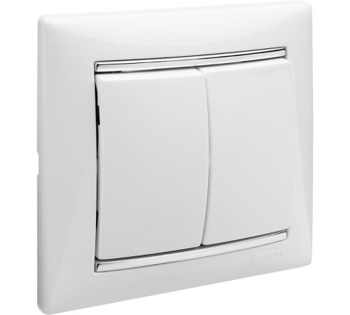 Valena Белый Выключатель 2-х клавишный  774405  Legrand