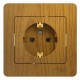 Glossa Дерево Дуб Розетка с заземлением (в сборе с рамкой)  GSL000542  SE