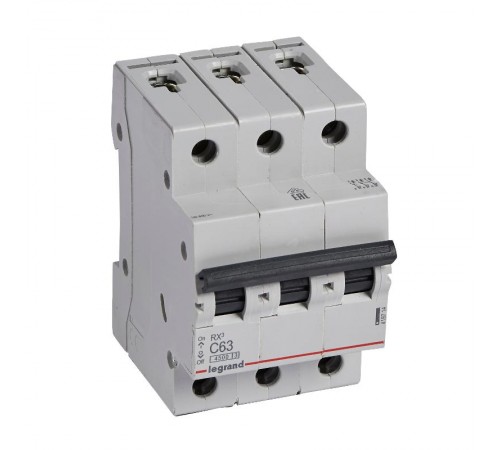 Выключатель автоматический трехполюсный RX3 4500 63А C 4,5кА  419714  Legrand