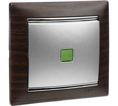 Valena Алюминий Выключатель 1-клавишный с подсветкой  770110  Legrand