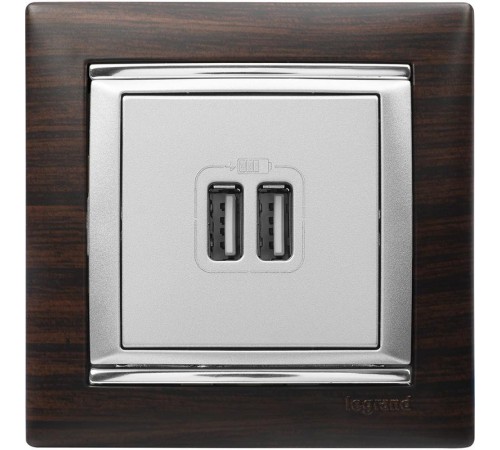 Valena Алюминий Розетка 2-ая USB  770270  Legrand