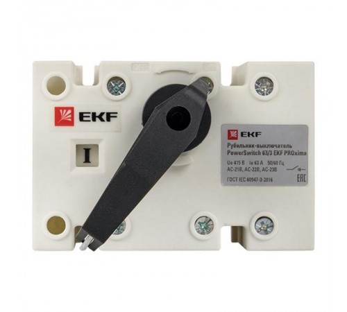 Рубильник-выключатель 63A 3P c рукояткой управления для прямой установки PowerSwitch  psds-63-3  EKF