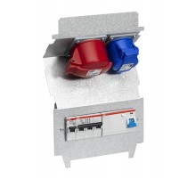 Панель монтажная CWF11, оцинкованная сталь, 2xCEE 3P+N+E 1P+N+E, ВДТ 30мА, 2хВА 16А  2CMA177446R1000  ABB