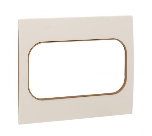 Стокгольм Рамка для розетки 2-местная белая с линией цвета шампань PROxima  EYM-G-305-20  EKF