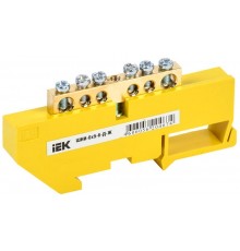 Шина PE "земля" на DIN-изоляторе ШНИ-6х9-6-Д-Ж  YNN10-69-6D-K05  IEK