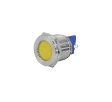 GQ22T-D/L/Y/24V/S, жёлтая, металл. корпус, светодиодная матрица d=22мм, 24В AC/DC, IP67, индикаторная лампа  (ЭТ)   ET020088   Электротехник