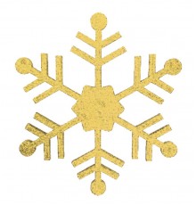 Елочная фигура "Снежинка классическая", 66 см, цвет золотой  502-386  NEON-NIGHT