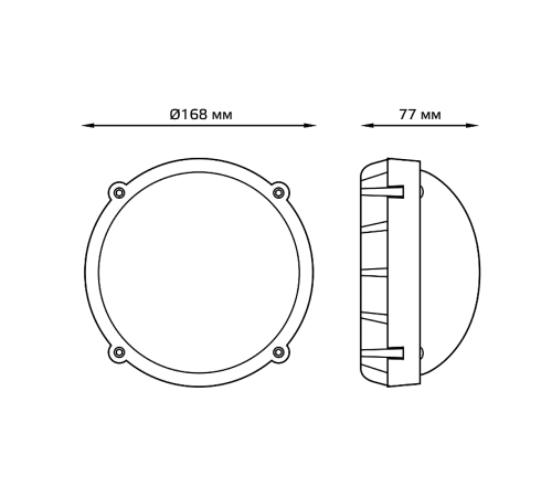 Светильник светодиодный пылевлагозащищенный для ЖКХ IP65 D168*77 12W IK10 1150lm 4000K SOLID антивандальный круглый 1/12  874518212  Gauss