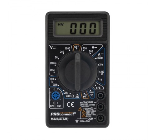 Портативный мультиметр M838 (DT838) PROconnect  13-3013  PROconnect