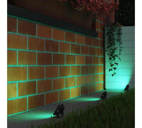 Прожектор светодиодный Elementary 10W 650lm зеленого свечения 175-265V IP65 черный LED 1/20  613100610  Gauss